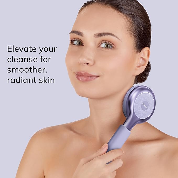 GESKE Sonic Full-Body Brush & Intensive Exfoliator | 8 in 1 | Electric Body Cleansing Brush | With SmartSonic Pulsations | Deep Cleansing, Exfoliation, Massage | Extendable Handle | Rough Skin Remover