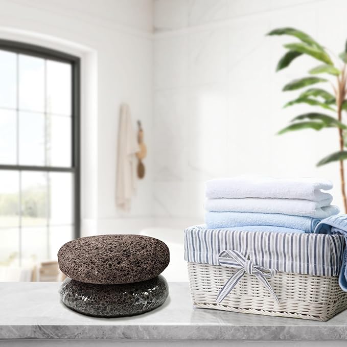 Pumice Stone for Foot, Natural Earth Lava Shower Pumice Stone, Exfoliating Rock for Feet, Pedicure Rocks, Stone for Skin Scrubber, Pedicure Exfoliator Tools Scrubber Health Foot Care-Brown