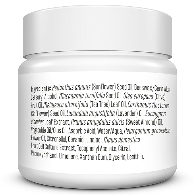 Tea Tree Oil Foot Balm – Soothing Moisturizer for Dry, Cracked Feet & Nails | Hydrating & Nourishing Skin Care for Tired, Rough, and Calloused Feet | Refreshing 2 oz Balm by M3 Naturals