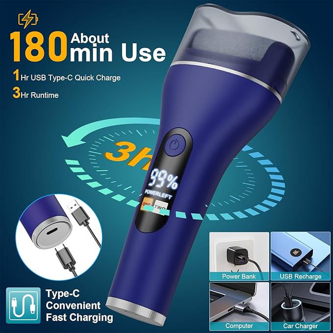 Electric Callus Remover for Feet Rechargeable Portable Electronic Foot File Pedicure Tools 16 in 1 Foot Callus Remover Kit Foot Scrubber to Remove Dead Skin (Blue)