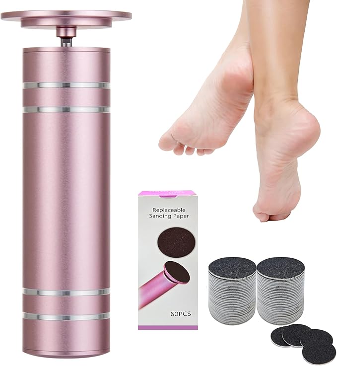 Electric Foot Callus Remover with 60 Pcs Sandpaper Discs, Adjustable Speed Electric Foot File Grinder, Professional Pedicure Tool for Dead Skin & Cracked Heel