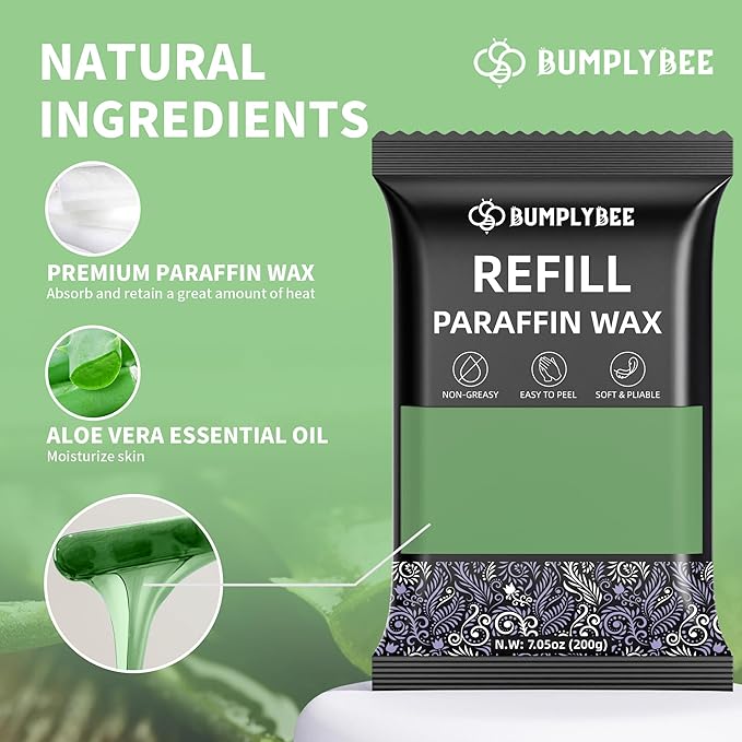 Paraffin Wax Kit - 10 Packs Aloe Vera Paraffin Wax for Hand and Feet Refill, Skin Moisturizing, Non-Greasy, Easy-Peeling