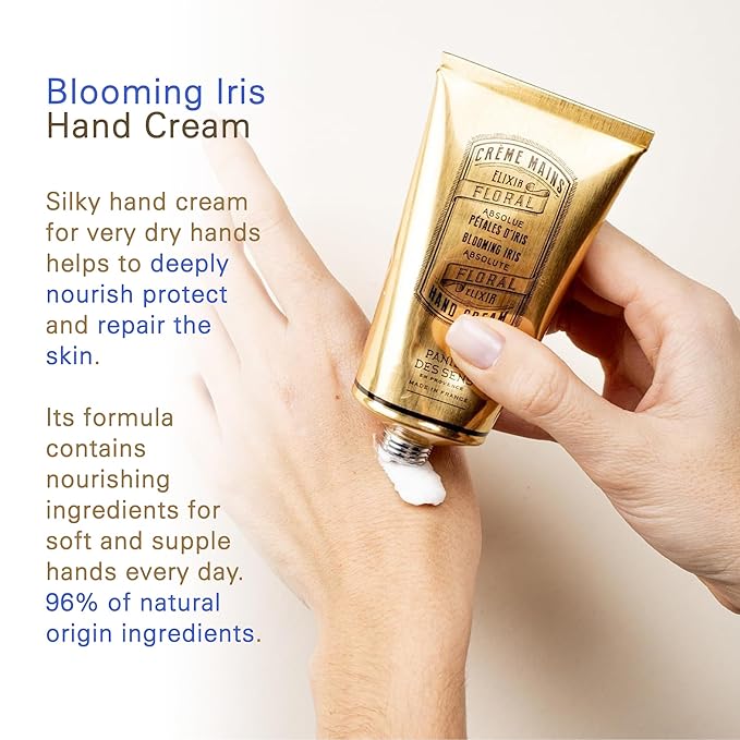Panier des Sens Iris Hand Cream - Nourishing Shea Butter Hand Cream for Dry Cracked Hands 97% Natural Ingredients - Dermatologically Tested Hand Lotion for Woman Made in France, 2.5 fl oz