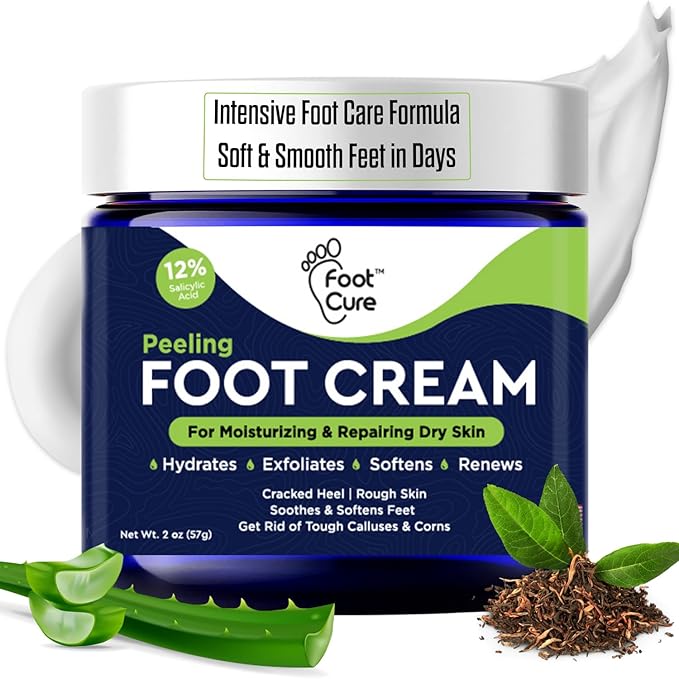 FOOT CURE Tea Tree Oil Foot Cream - Moisturizing Athletes Foot Care For Dry Cracked Feet Cream - Heel & Callus Removal, Toenail Treatment, Ringworm Itchiness Relief - Foot Cream, 2 ounce (Pack of 1)