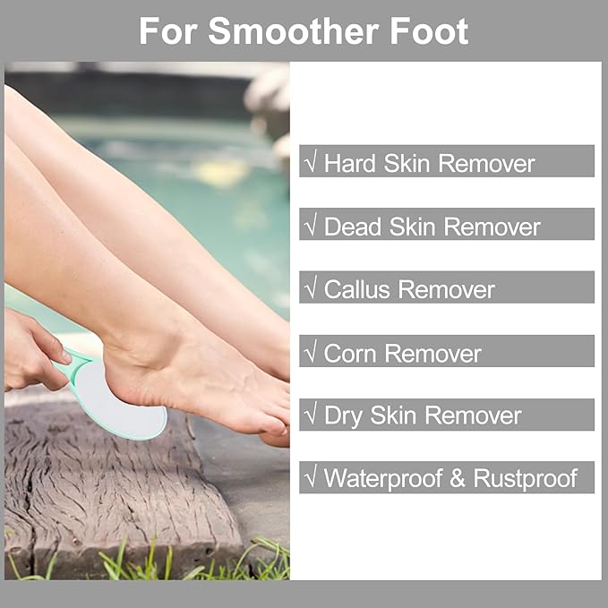 Nano Glass Foot File Callus Remover, 2 Pcs Hard and Dead Skin Remover for Feet, Double Sided Foot Scrubber Pedicure Tool, Hair Eraser for Softer and Smoother Feet Hands, Purple, Random Glass