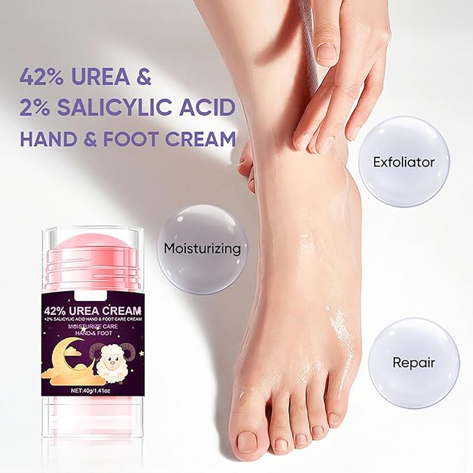 42% Urea Cream with 2% Salicylic Acid, Hand and Foot Cream Stick for Hydrates and Repairs Rough, Dry, Thick & Cracked Skin, Callus Remover, Soothing Skin Care for Women and Men 1.41oz