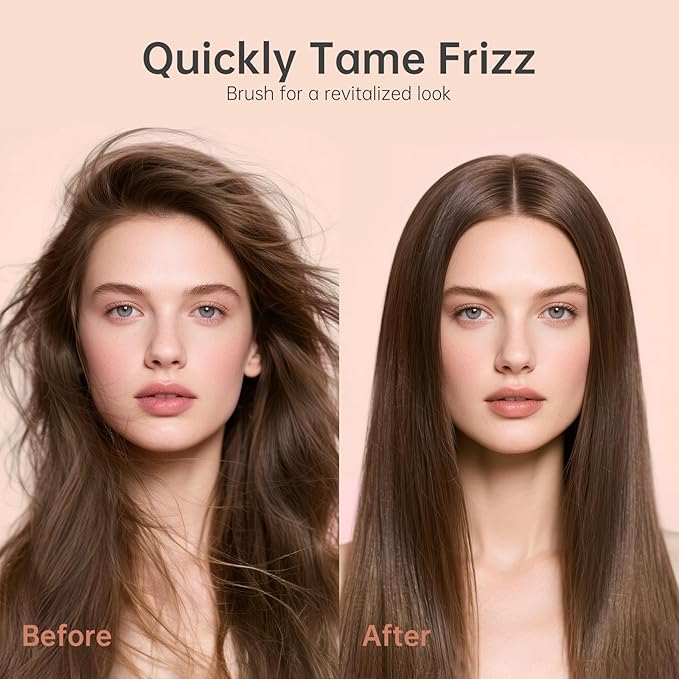 Cordless Hair Straightener Brush, Go Brush Pro, Portable Crystal Diamond Bling Mini Straightening Brush for Travel, Negative Ion Hot Comb with 9 Temps, Anti-Scald Ceramic, Fast Charging for Women