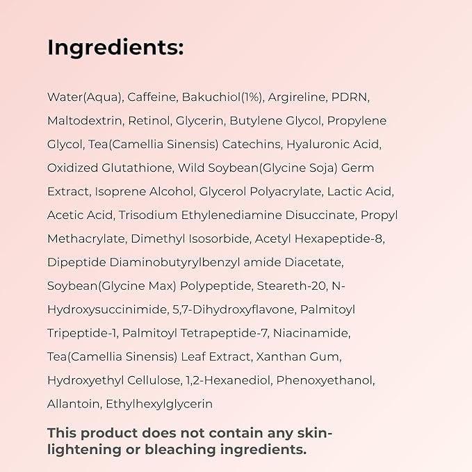 Salmon DNA PDRN Eye Serum Roller with Bakuchiol, Argireline Peptide, Caffeine for Fine Lines, Puffiness, Refreshing Care for Tired Eyes, Puffiness & Hydration, Gentle Korean Eye Treatment 0.5 fl. oz