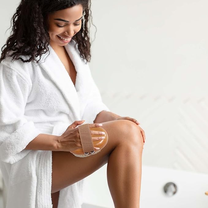 OWIIZI Dry Brushing Body Brush with Soft Vegan Bristles Antiskid Wooden Exfoliator Bath Scrubber for Wet or Dry Exfoliating,Body Scrub Deep Cleanse