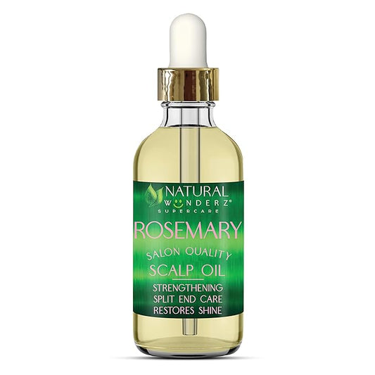Natural Wunderz Rosemary Hair Oil, Supports Hair Growth, Thickening Serum and Strengthening Split End Case for Dry and Damaged Hair, Sulfate Free and Vegan Friendly, 4 Fl Oz
