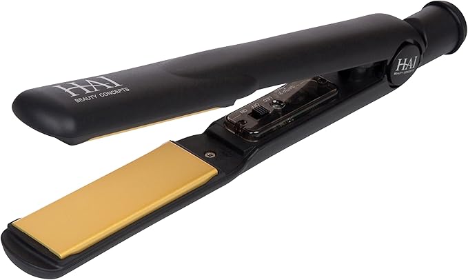 HAI Beauty Concepts Convertible Flat Iron for Women, Professional Ceramic Fast Heating Hair Flat Iron with 5 Temperature Levels - Best Hair Straightener for All Hair Types - Gold