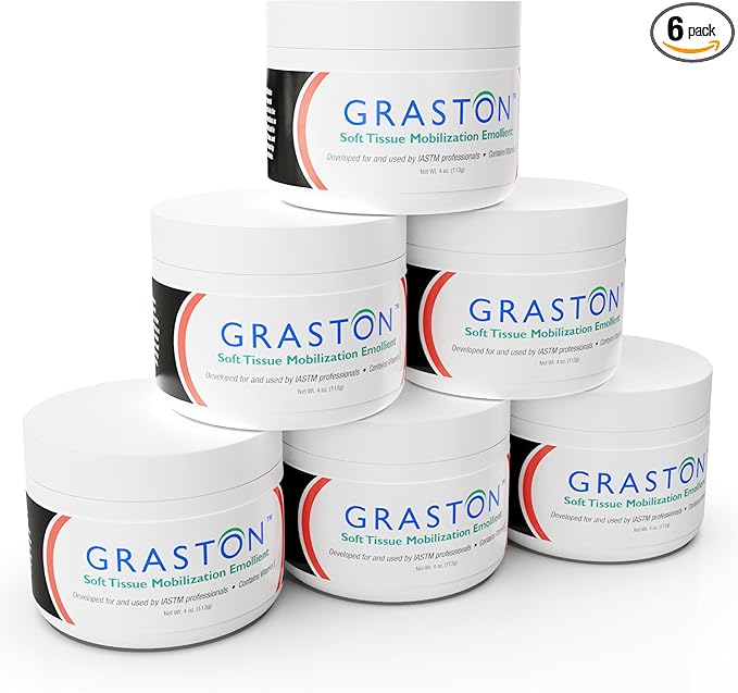 Graston Technique Vitamin E Enriched Emollient - 4oz Jar, Ideal for IASTM Lotion & Massage Therapy Cream, Perfect Vitamin E Cream for Massage and Physical Therapy, 6-Pack
