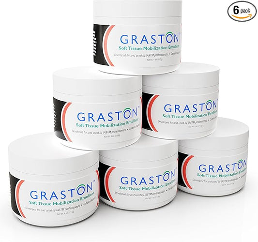 Graston Technique Vitamin E Enriched Emollient - 4oz Jar, Ideal for IASTM Lotion & Massage Therapy Cream, Perfect Vitamin E Cream for Massage and Physical Therapy, 6-Pack