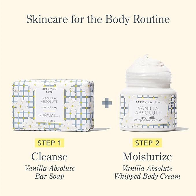 Beekman 1802 Whipped Body Cream – Moisturizes & Softens Skin with Goat Milk, Mango Seed Butter & Vitamin E – 8 oz – Vanilla Absolute