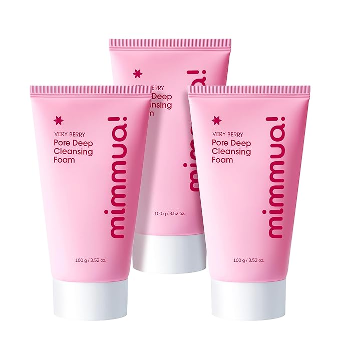 VERY BERRY Pore Deep Cleansing Foam | Berry Complex+Micro Biome for Moisture & Healthy Glow | Gentle Exfoliating Face Scrub for Bumpy Skin | Pore Cleanser | 100g/ 3ea