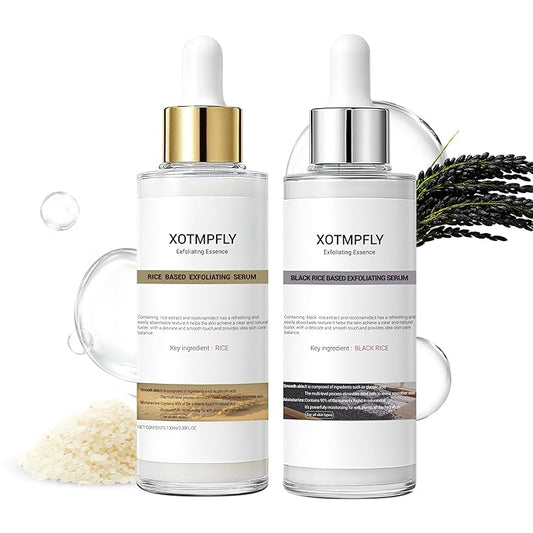 Black Rice Exfoliating Peel Shot - A Gentle Facial Exfoliator with Black Rice Essence, Helping to Improve Roughness and Reinvigorate with Water for All skin care.