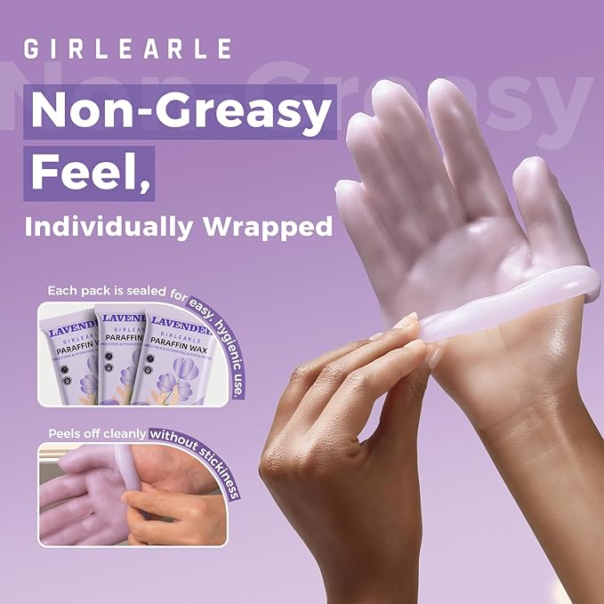 Paraffin Wax Refills 10 Packs for Paraffin Wax Bath Machine - for Dry Cracked Skin on Hands, Feet, Elbows - Moisturizing Hydration to Relieve Stiff Muscles & Joints (Lavender)