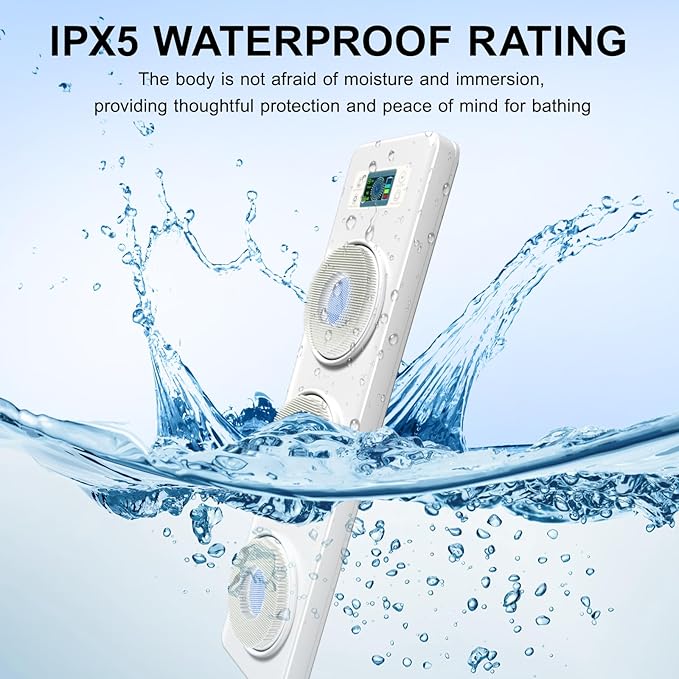 Wall Mounted Shower Back Scrubber, Electric Dry Brushing Body Bush with 3 Speed Adjustment and 3 Adjustable Levels, IPX7 Waterproof Shower Brush for Body with Intelligent Display Screen