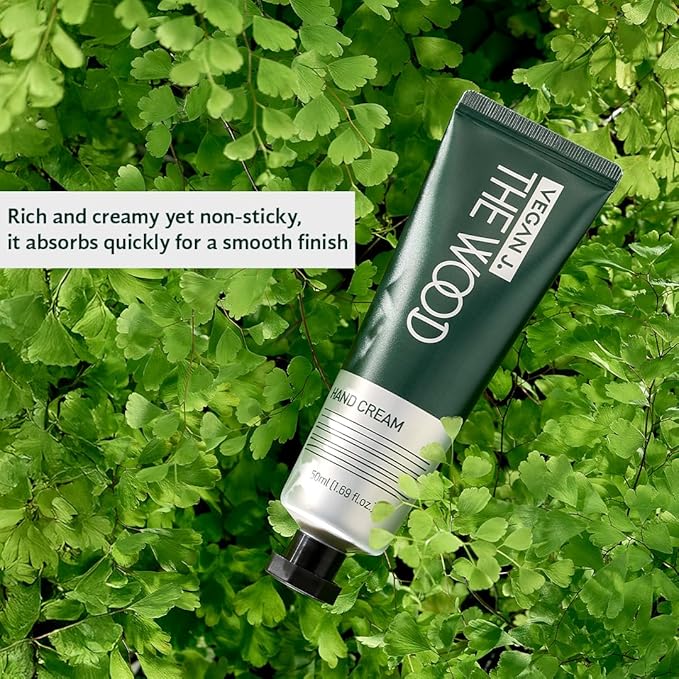 The Wood Hand Cream | Deep Hydration with Shea Butter | Fast-Absorbing, Non-Sticky, Vegan & Cruelty-Free Hand Care with Woody Amber Green Scent (1.69 fl.oz.)