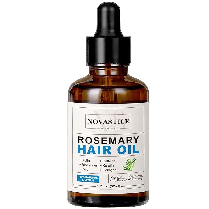 Rosemary Hair Oil – Dry Scalp & Split End Treatment with Biotin & Essential Oils for Strengthening, Nourishing, Moisturizing & Supporting Longer, Healthier Hair