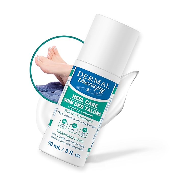 Dermal Therapy Heel Care Liquid Roll-On – Intensive Moisturizing & Repair for Cracked Heels, Dry & Rough Skin – Fast-Absorbing, Mess-Free Application – Hydrating Foot Care Treatment