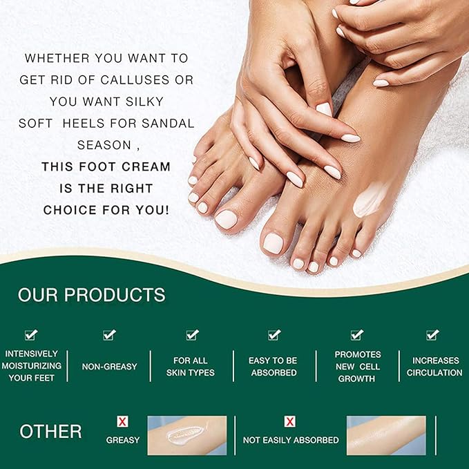 Urea Cream 42% plus Salicylic Acid 2%, Urea Foot & Hand Creamfor Dry Cracked Heels Feet Knees Elbows Hands, Foot Dead Skin Cuticle Callus Remover Toenail Softener, Skin Barrier Repair Cream