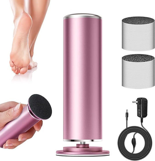 krofaue Electric Foot File Remover Callus - Professional Aluminum File Grinder Adjustable Pedicure Tools with 60pcs Sandpaper Disks for Dead Skin