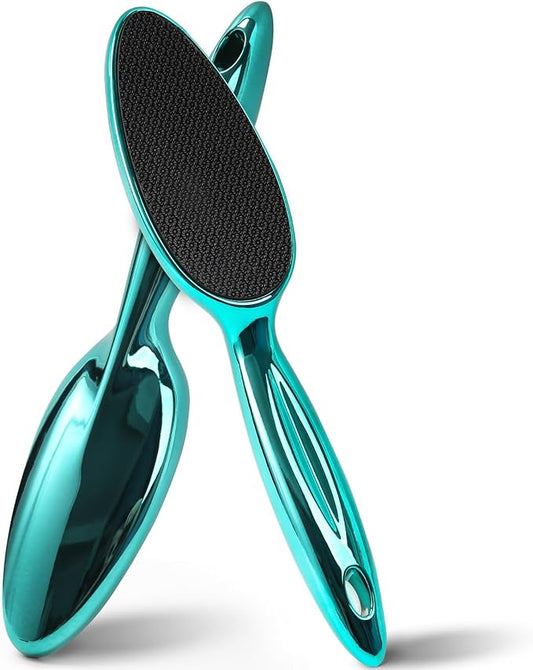 Glass Foot File, Foot Scrubber for Hard Skin Remover - Foot Callus Remover, Pedicure Tools for Feet Dead Skin, Foot Care for Women and Men, Gentle Effective Heel Scraper (Metallic Green)