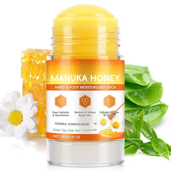 Manuka Honey Cracked Heel Treatment Balm Stick, Dry & Cracked Foot Repair for Intensively & Deeply Moisturizing & Hydrating, Soothing, with Shea Butter, Chamomile|1.41 Oz/40 G