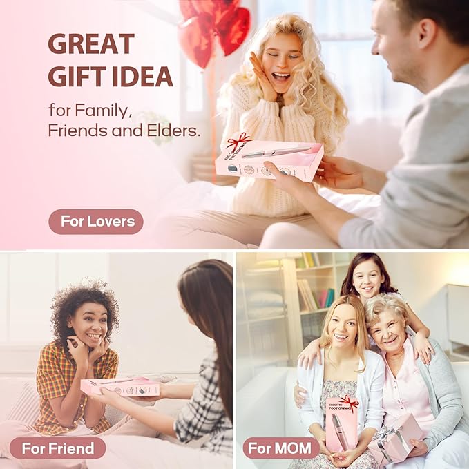 Electric Foot Callus Remover, Callus Remover for Feet Rechargeable Portable Pedicure Tool Kit, Smooth Pedicure Wand for Feet Care, Removes Dry Hard & Dead Skin Ideal Gift (White)