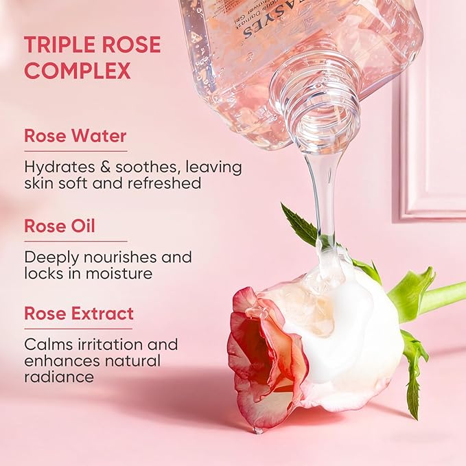 Rose Elixir Body Wash for Women – Moisturizing Shower Gel with Triple Rose Formula, Hydrating Natural Cleanser, Gentle Foaming, Multi-Oil Nourishment, 2-Pack