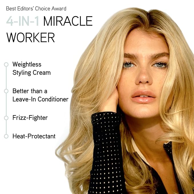 ILES FORMULA Weightless Styling Cream & Finishing Serum with Heat Protection, Non-Greasy Hair Repair Treatment for Damaged Hair, Anti-Frizz Blow Dry Product with Silk Extract & Macroloba Seed (200mL)