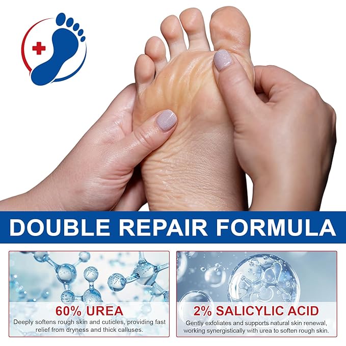 60% Urea with 2% Salicylic Acid Foot Care Stick, Maximum Strength Urea Foot Cream Callus Remover for Dry Cracked Heels, Hands, Knees, Exfoliating Moisturizer, Dead Skin Remover Foot Balm 1.41oz