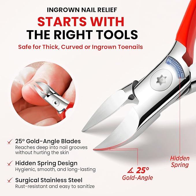 Treatonic Ingrown Toenail Treatment Kit – Nail Softening Drops & Precision Clippers Removal Set for Ingrown Toenail Care, Thick Curved Nails, Hard-to-Trim Toenails – Ingrown Toenail Tool for Home Use