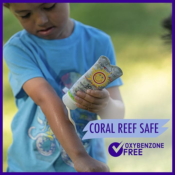 California Kids Sunscreen SPF 30 + | Super Sensitive (Unscented) | Kids Mineral Sunscreen | Face + Body | Titanium Dioxide | Travel Size | 82g / 2.9oz