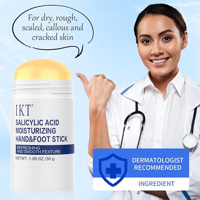 A pair of moisturizing heel socks, combined with a professional heel repair balm stick, deeply treats dry and cracked feet, providing intensive hydration and softening