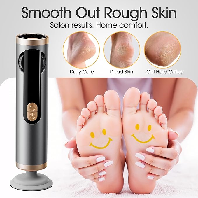 Electric Callus Remover for Feet, Rechargeable Pedicure Tools for Feet with 40PCS Sandpaper Discs, Adjustable Speed Heel Scraper for Cracked Heels, Foot Care Scrubber File for Dry Dead Skin