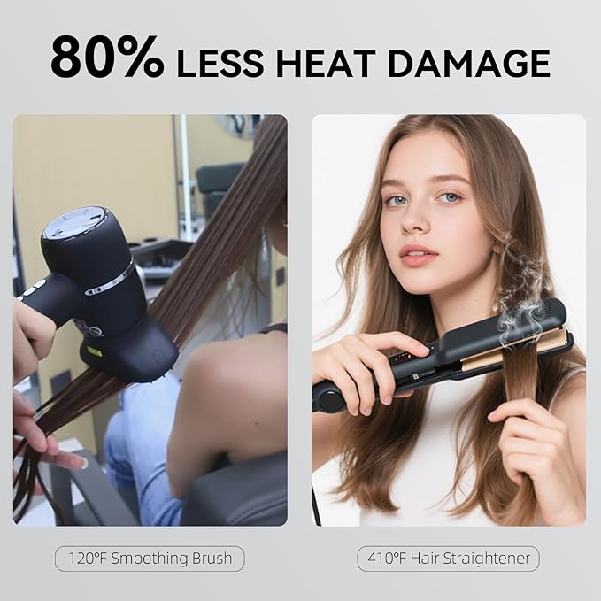 Hair Dryer with Smoothing Comb, 160000RPM High Speed Blow Dryer, Negative Ionic Hair Care, Fast Drying and Less Heat Damage, Thermo-Control Low Noise & Portable with Diffuser, Black
