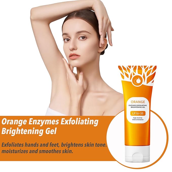 Orange Exfoliating Gel, Face & Body Scrub, Natural Orange Peeling Gel Moisturizing Face Scrub, Gentle for All Skin Types(2PCS)