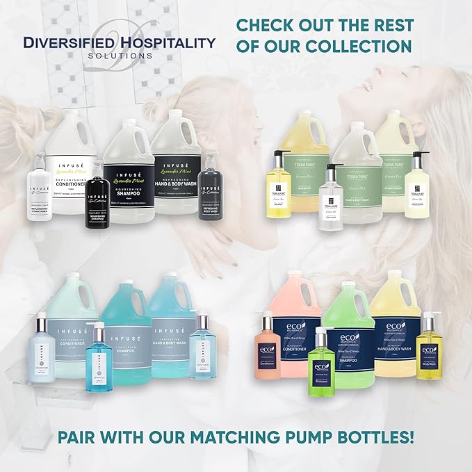 Terra Pure Eco Botanics Hotel Shampoo | 1 Gallon | Designed to Refill Soap Dispensers (Set of 4)