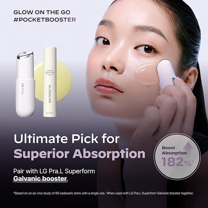 GLASSLIKE Vita Glow Ampoule Serum, Dark Spot Correcting, Skin tone improvement and firming, Hydration Boosting - 1.01 fl.oz