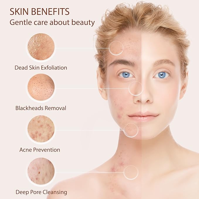 Facial Cleansing Brush Face Scrubber Exfoliating Cleaning Skin Care Cleanser Wash Women Girls Electric Beauty Powered Exfoliator Skincare Spin Tools Scrub Washer Self Care by VISOFO (Pearl)