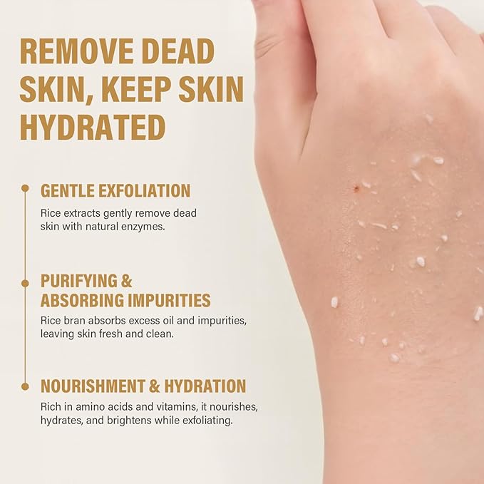 Black Rice Peeling Ampoule, Rice Exfoliating for Smooth, Healthy-Looking Skin | Dead Skin Cell Remover, Gentle Skin Polisher for Face & Body