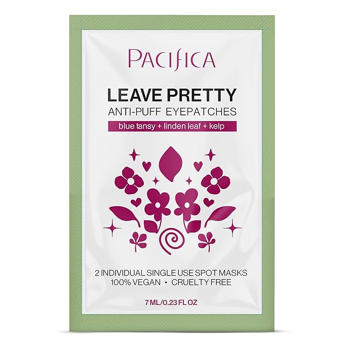 Pacifica Undereye Spot Serum Mask – Leave Pretty Anti-Puff Eye Patches with Vitamin C & Kelp, Hydrating Under-Eye Masks for Dark Circles & Puffiness (2 Pack), Vegan