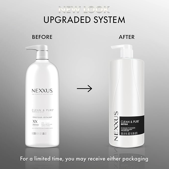 Nexxus Clean and Pure Conditioner, With ProteinFusion, Nourished Hair Care Silicone, Dye And Paraben Free 33.8 oz