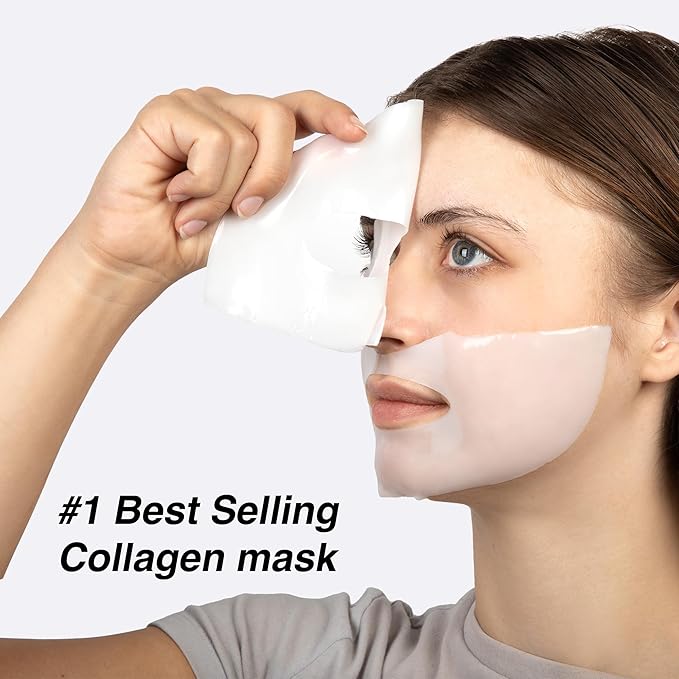 Trancend™ Original Real Deep Collagen Face Mask for Korean Skin Care, Hydrating Face Masks Skincare, Bio-Collagen Hydrogel Sheet Mask, Overnight Pore Minimizing & Elasticity Improvement, 39G (4 Count)