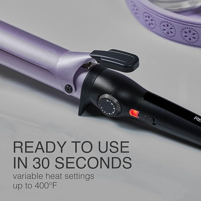 Remington Anti-Static 1.5-Inch Clipped Curling Iron with Titanium Protection, Fast Heat-Up, Ceramic Barrel for Big Voluminous Waves & Added Body, Auto Shut-Off