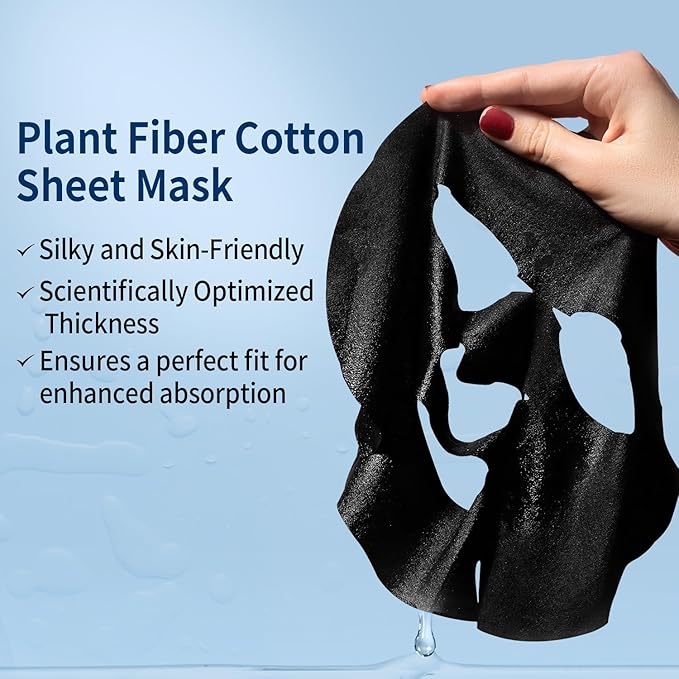 Soothing Face Sheet Mask (10 Sheets), Anti-Aging, Detoxifying & Moisturizing Face Mask for Sensitive Skin with Centella Asiatica, Vitamin B5, Glass Skin Face Mask for after Microneedling