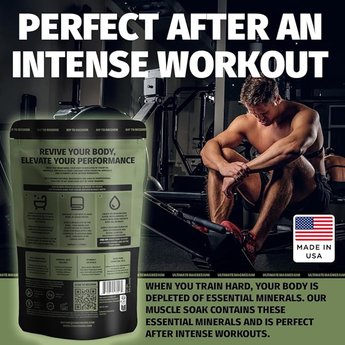 Coach Soak Recovery Bath Soak - Alternative to Epsom Salt Bath Soak - Fast-Absorbing Pure Magnesium Flakes & Dead Sea Salt with 21 Minerals, Bath Salts & Essential Oils - 3 lb, Eucalyptus Tee Tree