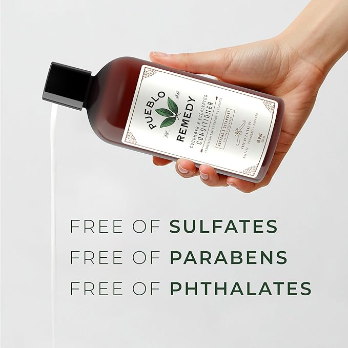 Pueblo Remedy Conditioner, Cucumber & Eucalyptus – Softening & Nourishing Hair Detangler, Vegan & Cruelty-Free, 16.9 Oz